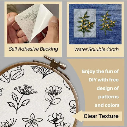 Stickblumenmuster — Wasserlösliche Designs für Bastelarbeiten Mivoza Deutschland