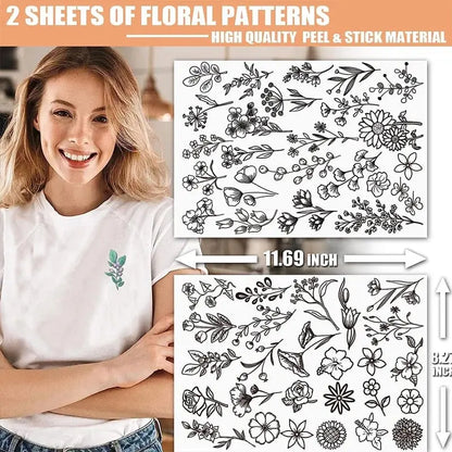 Stickblumenmuster — Wasserlösliche Designs für Bastelarbeiten Mivoza Deutschland
