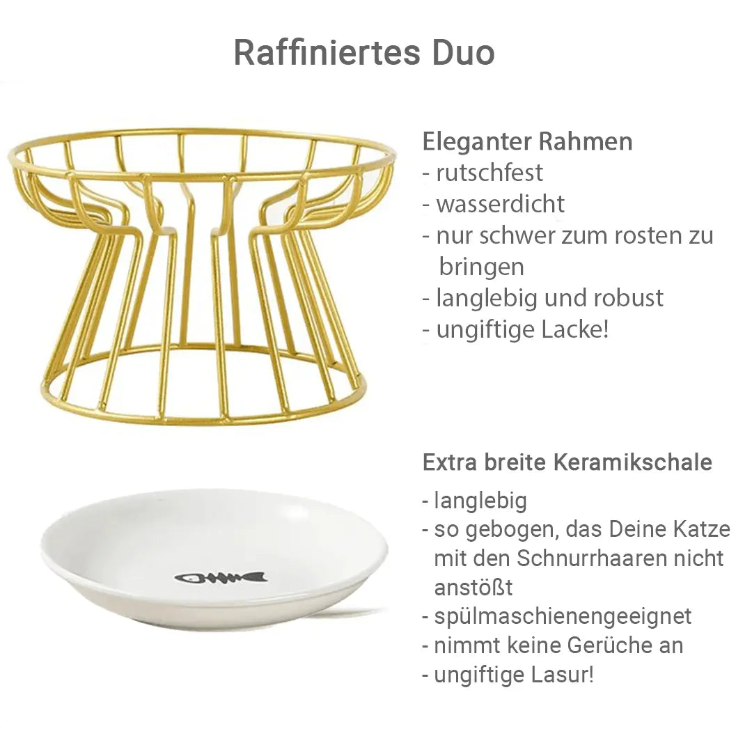 Stressfreier und gesunder Ergonomischer Katzennapf –  Set aus Ständer und Schüssel Mivoza Deutschland