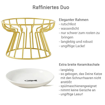 Stressfreier und gesunder Ergonomischer Katzennapf –  Set aus Ständer und Schüssel Mivoza Deutschland