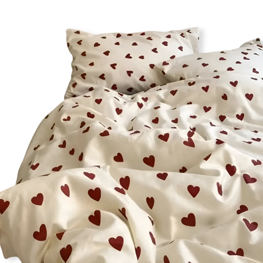 Bettwäsche-Set mit Herzmuster