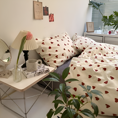 Bettwäsche-Set mit Herzmuster