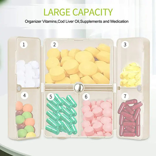 Täglicher Pillenorganizer – Tragbare 7-Fächer-Box mit sicherem Magnetverschluss (3 Stück) Mivoza Deutschland
