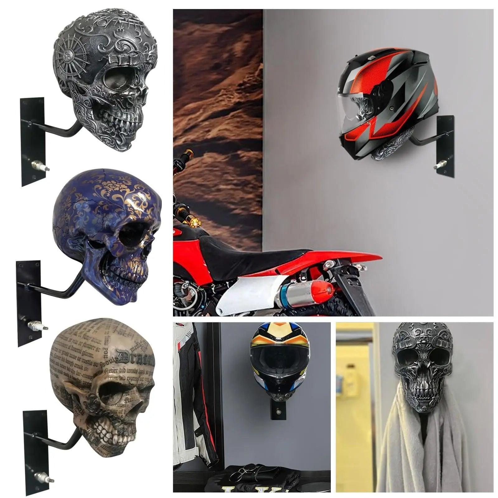 Totenkopf-Helmhalter — Helme & Jacken Sicher Aufhängen Mivoza Deutschland