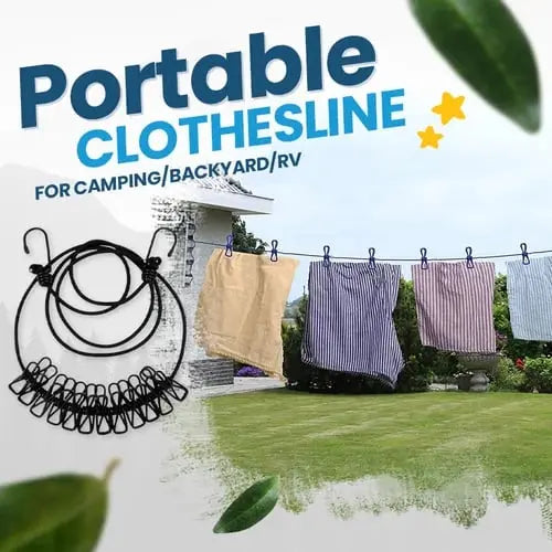 Tragbare Wäscheleine mit Clips – Ideal für Reisen, Camping & Balkon Mivoza Deutschland
