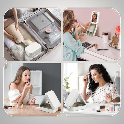 Tragbarer Make-up-Organizer — Kompakter LED-Spiegel mit einstellbarer Beleuchtung Mivoza Deutschland