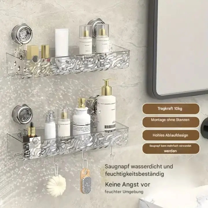 Transparentes Badezimmer-Wandregal – Platzsparend & Ohne Bohren Mivoza Deutschland
