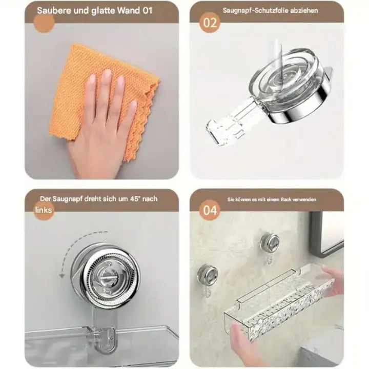 Transparentes Badezimmer-Wandregal – Platzsparend & Ohne Bohren Mivoza Deutschland