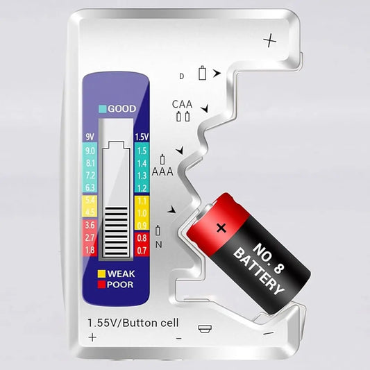 Universal Batterie-Tester – Schnelltest für AA, AAA, 9V & Knopfzellen Mivoza Deutschland