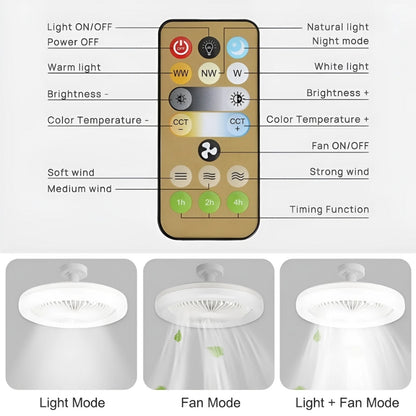 LED-Deckenventilatorleuchte mit Dimmfunktion und Fernbedienung