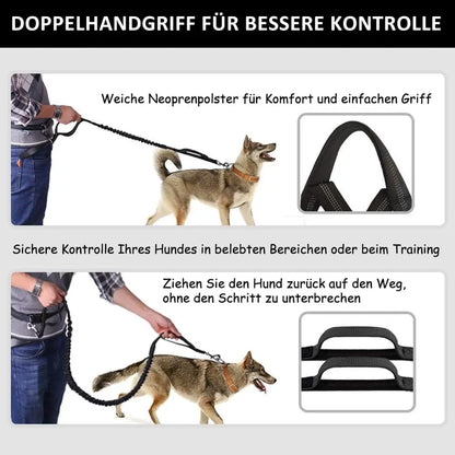 🔥Heißer Verkauf🔥Auf freihändige Hundeleine mit Reißverschlusstasche Zorenza