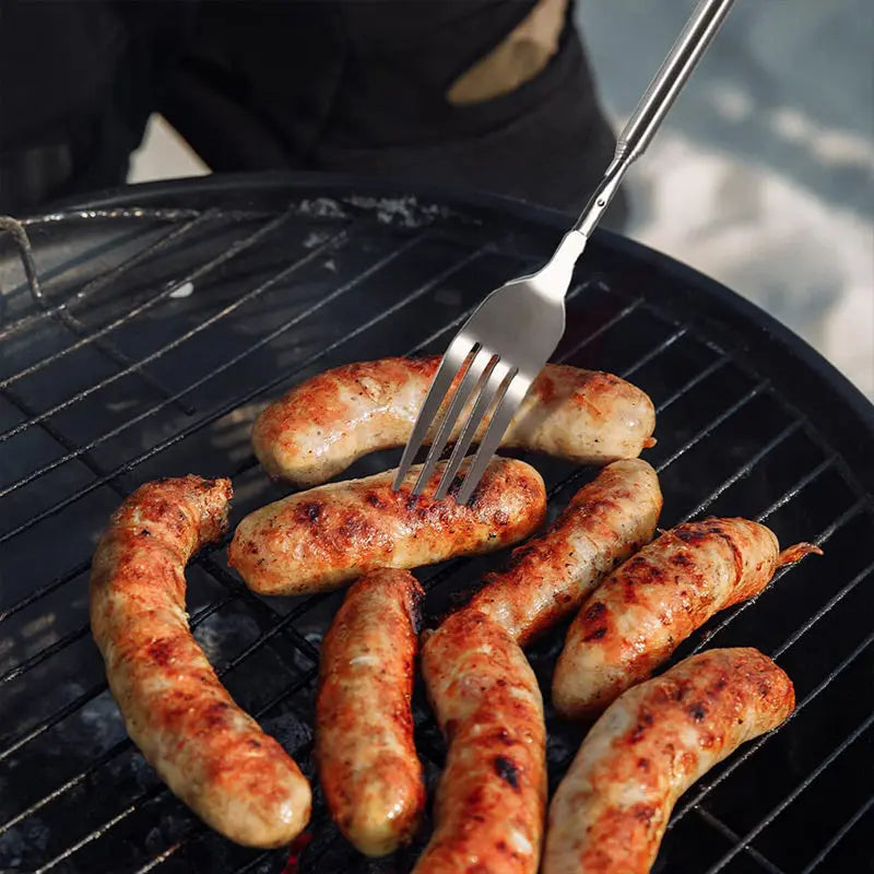 Verstellbares Edelstahl Besteckset mit ausziehbarer Gabel und Löffel Mivoza Deutschland