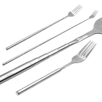 Verstellbares Edelstahl Besteckset mit ausziehbarer Gabel und Löffel Mivoza Deutschland
