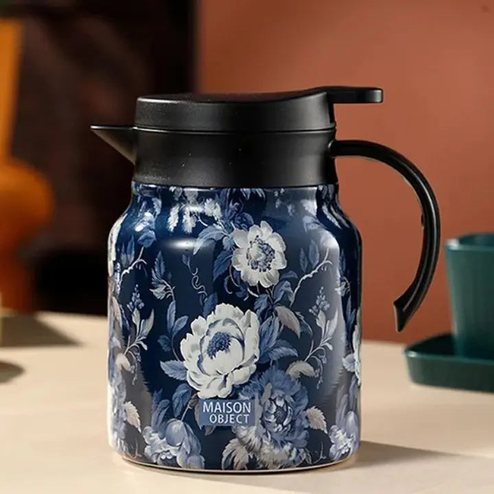Vintage-Thermoskanne mit Teesieb im floralen Design Mivoza Deutschland