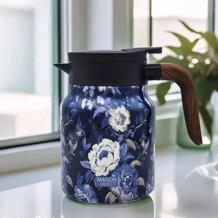Vintage-Thermoskanne mit Teesieb im floralen Design Mivoza Deutschland
