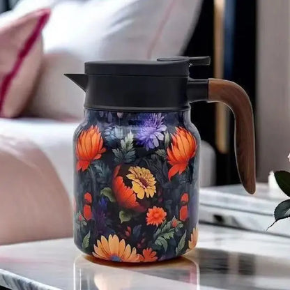 Vintage-Thermoskanne mit Teesieb im floralen Design Mivoza Deutschland