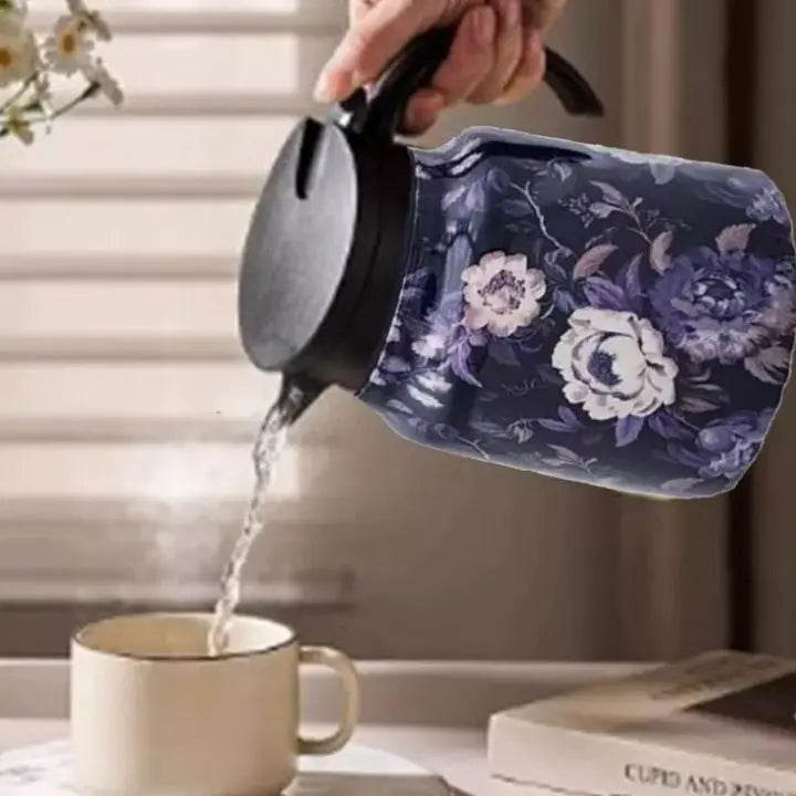 Vintage-Thermoskanne mit Teesieb im floralen Design Mivoza Deutschland