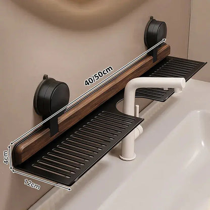 Walnuss Aluminium Wasserhahnhalter ohne Bohren Mivoza Deutschland