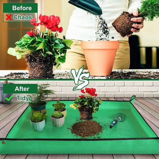 Wasserdichte Gartenunterlage (100x100cm) – Wiederverwendbare Pflanzmatte für Umtopfen & Erde mischen Mivoza Deutschland