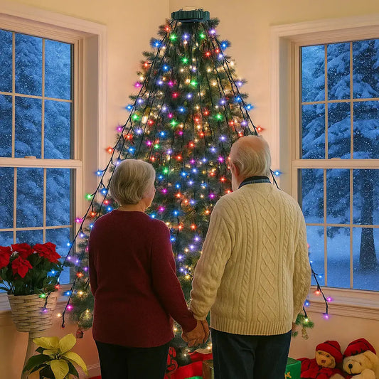 Wasserdichte LED-Wasserfalllichter mit Ring — Blitzschnelle Weihnachtsbaum-Deko Mivoza Deutschland