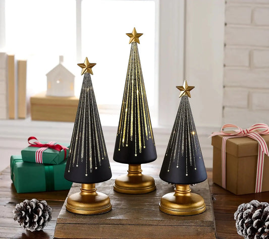Weihnachtsbaum-Dekorationsset — Sternenlicht für Tisch und Terrasse 3er-Set Mivoza Deutschland