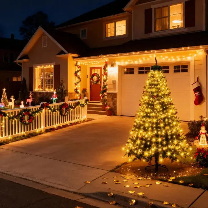 Weihnachtsbaum-Lichtervorhang mit Fernbedienung Mivoza Deutschland