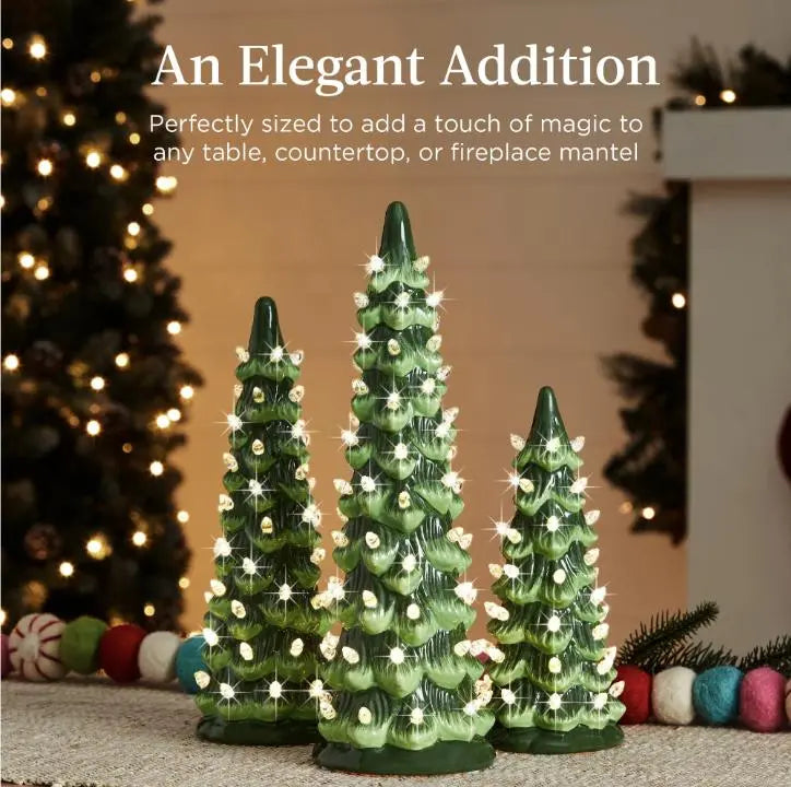 Weihnachtsbaum Tischdeko — Stimmungsvolles Licht ganz ohne Kabel 3er-Set Mivoza Deutschland