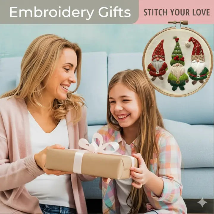 Weihnachtswichtel-Stickset – Einsteigerfreundliches DIY-Weihnachtsprojekt für Baumschmuck & Dekoration Mivoza Deutschland