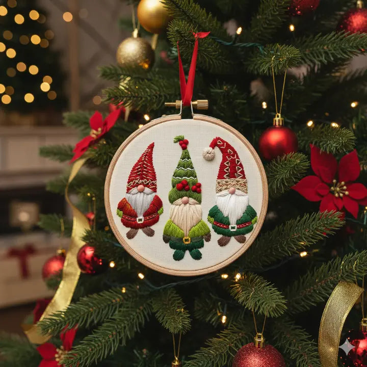 Weihnachtswichtel-Stickset – Einsteigerfreundliches DIY-Weihnachtsprojekt für Baumschmuck & Dekoration Mivoza Deutschland