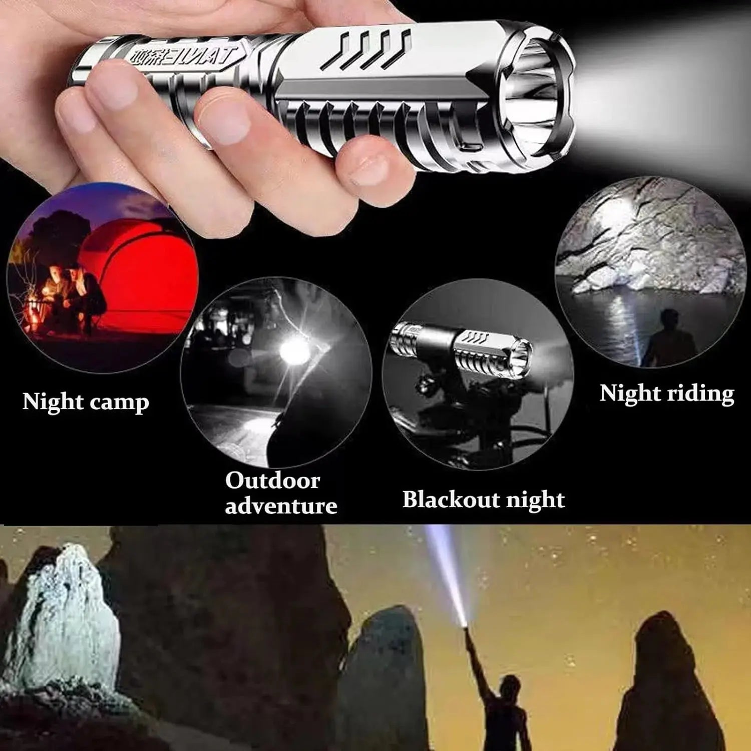Wiederaufladbare LED-Taschenlampe mit hoher Leuchtkraft Mivoza Deutschland