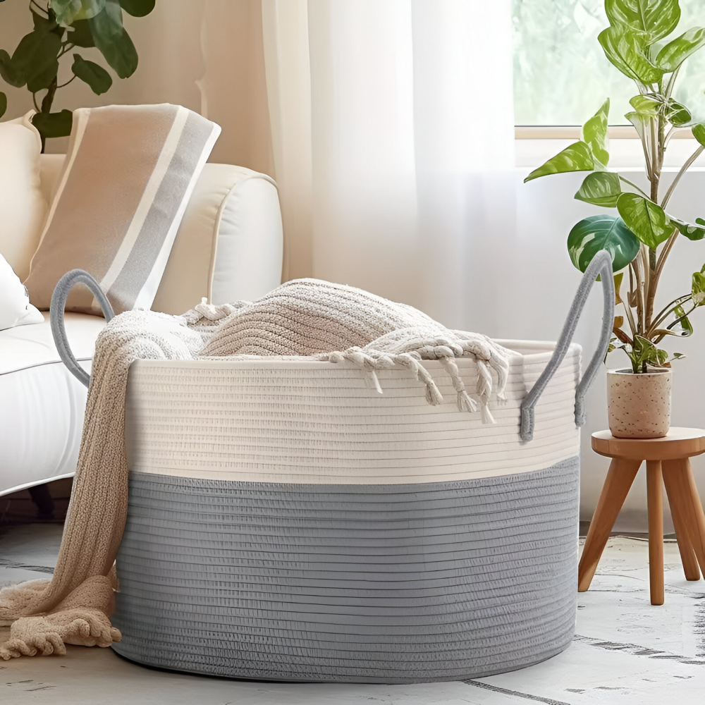 Gewebter Aufbewahrungskorb XL – Wäsche- und Spielzeug-Organizer