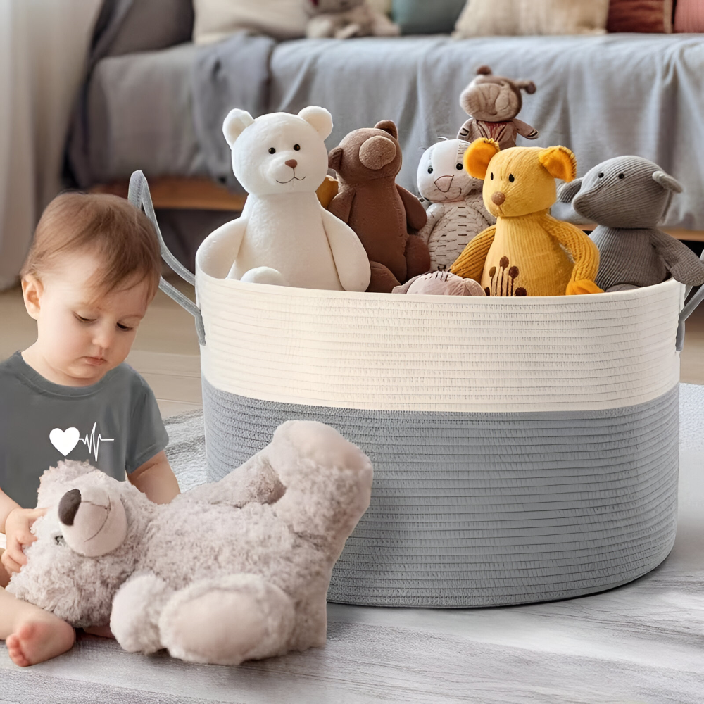 Gewebter Aufbewahrungskorb XL – Wäsche- und Spielzeug-Organizer