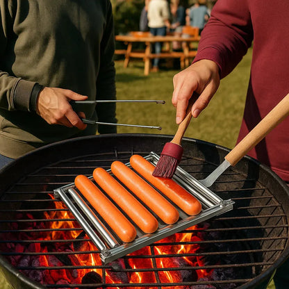 Wurstroller-Rost aus Edelstahl für gleichmäßiges Grillen Mivoza Deutschland