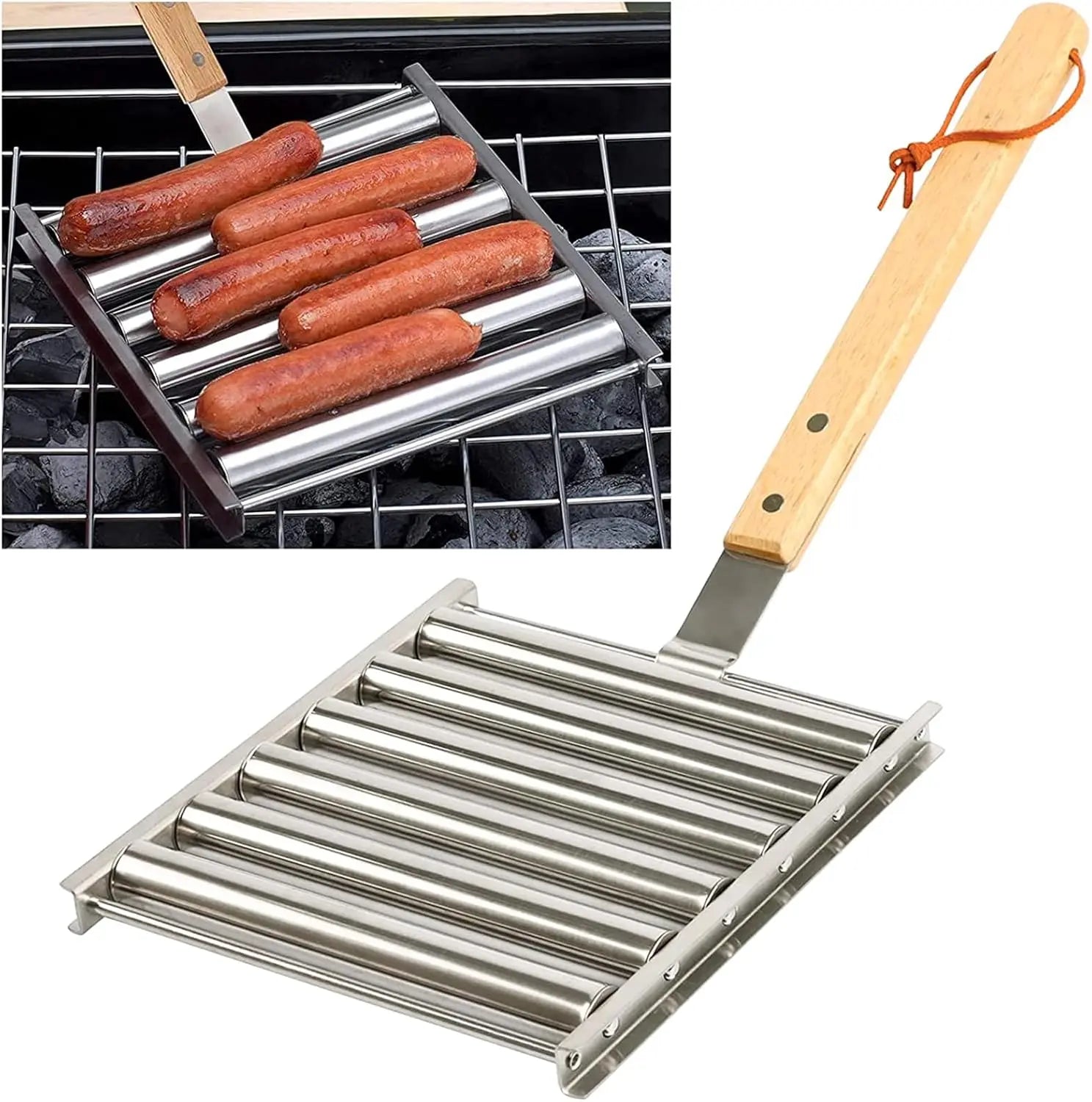 Wurstroller-Rost aus Edelstahl für gleichmäßiges Grillen Mivoza Deutschland