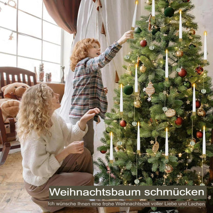 LED Weihnachts-Stabkerzen mit Kristallkugel und Haken – 6er Set für stilvolle Dekoration Mivoza Deutschland