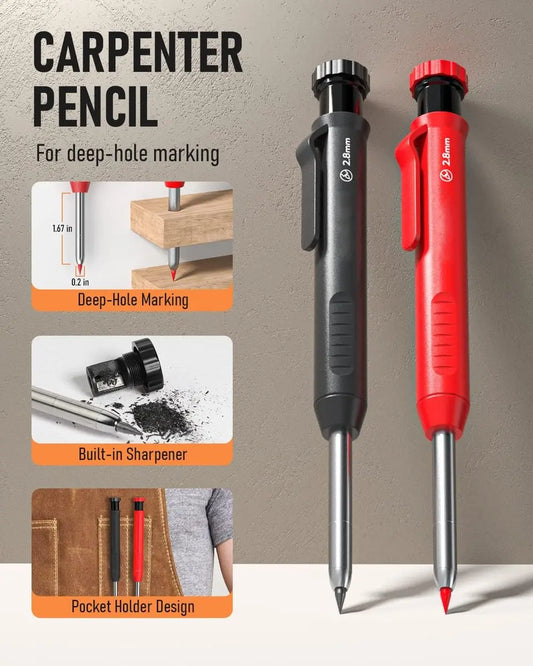 Zimmermann Bleistift Set – Robuste Anreißbleistifte mit Anspitzer Mivoza Deutschland