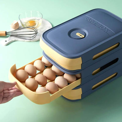 Eier-Aufbewahrungsbox mit Schublade – Platzsparender Organizer mit Anti-Kollisions-Design Mivoza Deutschland