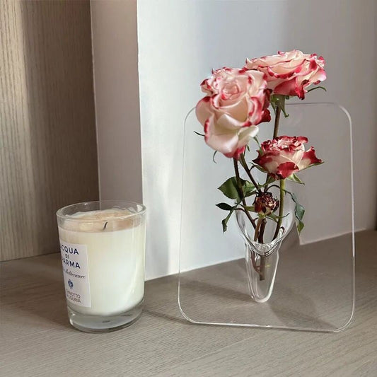 Klarer Acryl-Bilderrahmen-Vase – Elegante Wohnkultur für Einzelstämme