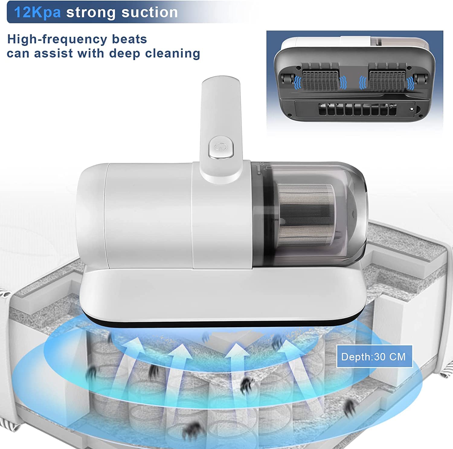 Handstaubsauger für Textilien – Entfernt Milben aus Bett & Sofa