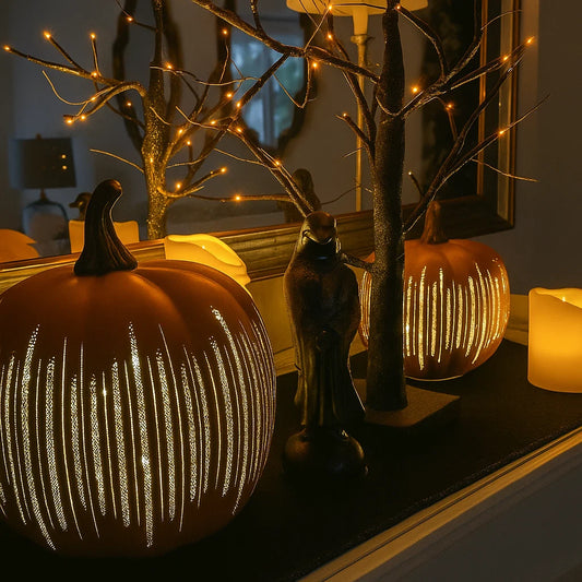 Halloween Kürbislampe – Funkelndes LED-Licht mit Timer