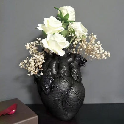 Herzförmige Resin-Kunstvase – Elegante, kreative Blumendekoration