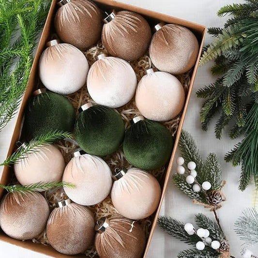15pcs Christmas Tree Ornaments Velvet Balls Mivoza Deutschland