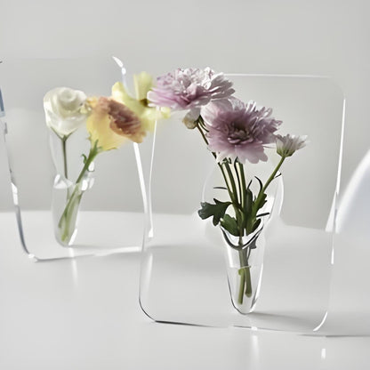 Klarer Acryl-Bilderrahmen-Vase – Elegante Wohnkultur für Einzelstämme