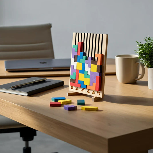 Holz-Tetris-Puzzlebrett – Der perfekte Brain-Break für Ihren Schreibtisch