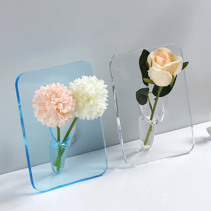 Klarer Acryl-Bilderrahmen-Vase – Elegante Wohnkultur für Einzelstämme