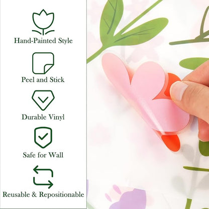 8 Bögen Frühlingshafte Blumen-Wandsticker – 102 selbstklebende Motive für ein frisches Zuhause! Mivoza Deutschland