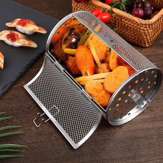 Edelstahl-Drehkorb für den Grill – Gleichmäßiges & Müheloses Garen Mivoza Deutschland