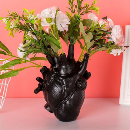 Herzförmige Resin-Kunstvase – Elegante, kreative Blumendekoration