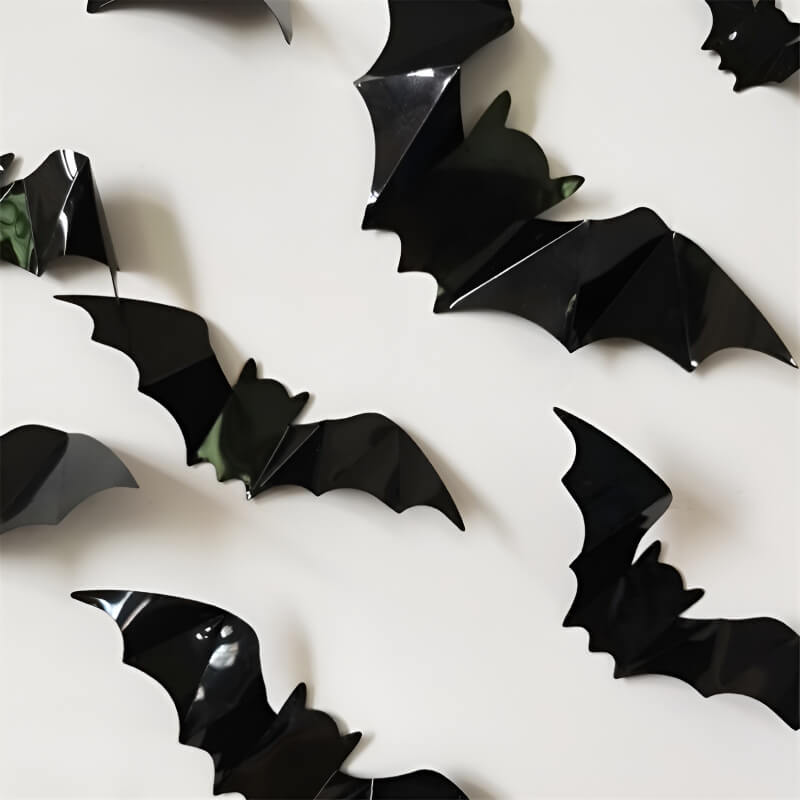 BatWall™ Halloween 3D Fledermaus Wanddekoration (48er Satz)