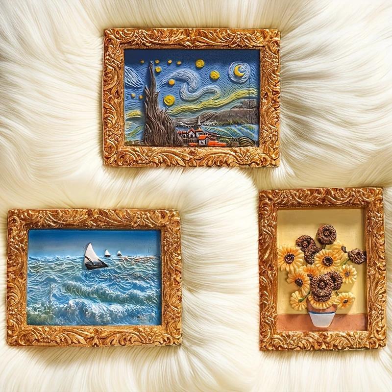 Van Gogh Kühlschrankmagnete mit 3D-Kunstdetails Mivoza Deutschland